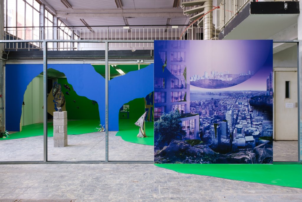 Remains in Development, exhibition on Harlequin Duo vinyl in chroma key green and blue
