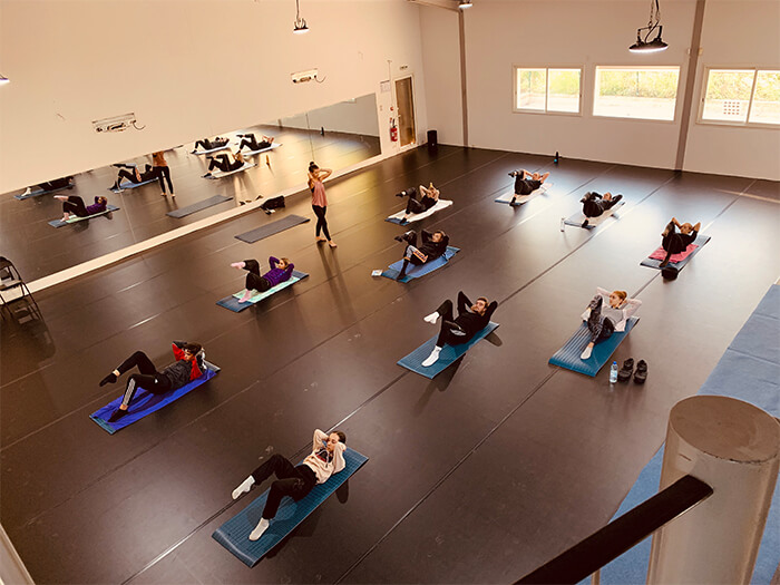 Dancers exercising