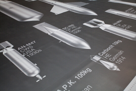 Detail of Ai Weiwei's artwork on printed Harlequin Clarity vinyl floor